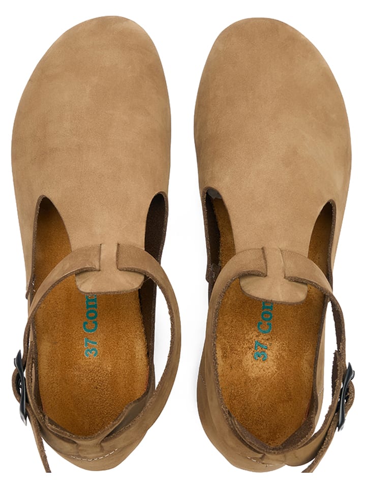 Comfortfusse Leder-Ballerinas in Beige günstig kaufen
