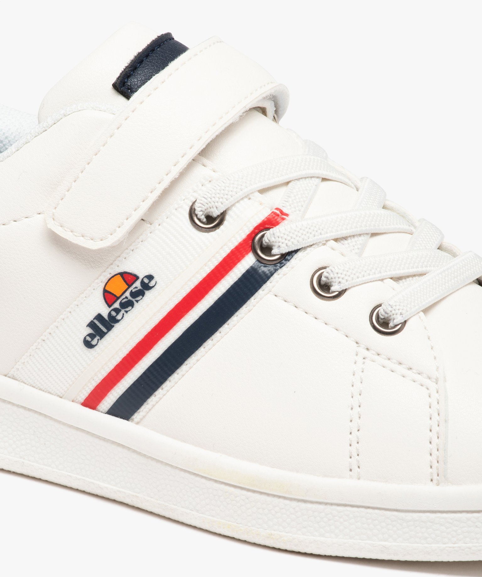 Baskets Garçon à scratch avec rayures contrastantes - Ellesse blanc | GEMO