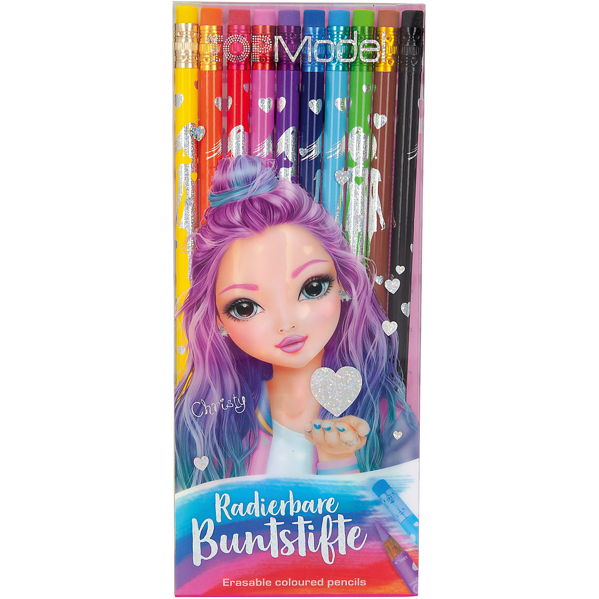 TOPModel Buntstifte radierbar, 12 Farben