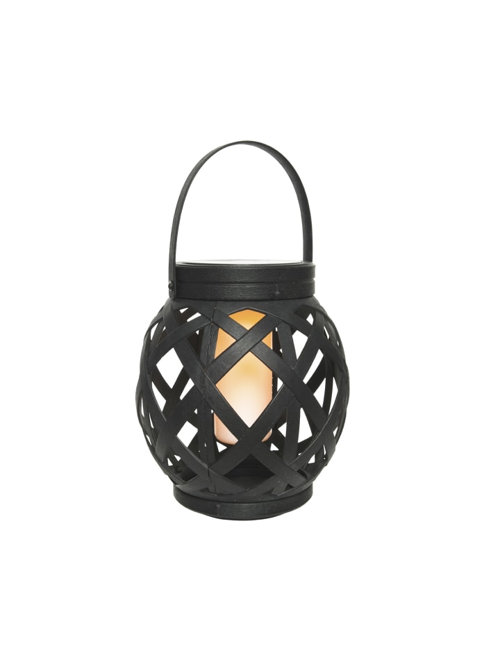 MARELIDA LED Solar Laterne mit Flammeneffekt  H: 16cm in schwarz günstig kaufen onesize
