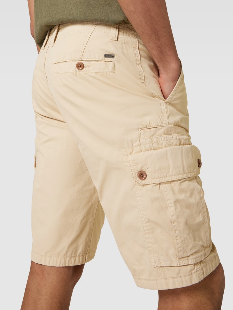 Bermudas aus Baumwolle mit Eingrifftaschen in beige