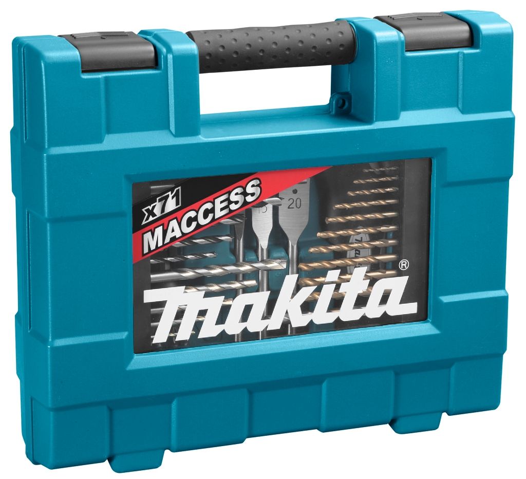 Makita Accessories D-33691 71-osainen porakone-/ruuvimeisselisarja laadukkaassa laukussa.