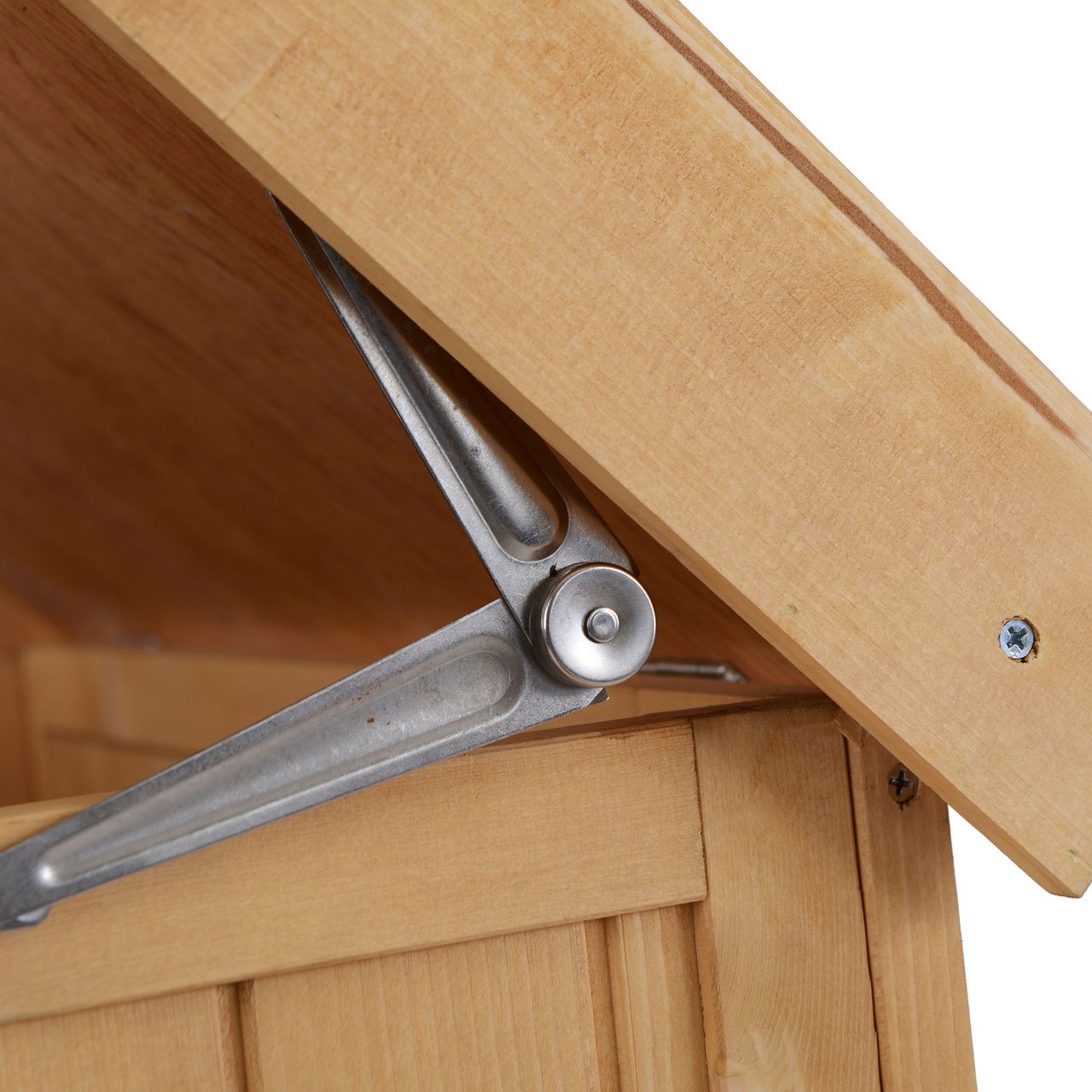 Outsunny Geräteschrank Geräteschuppen Holzschrank 2 Fächer Tannenholz Natur