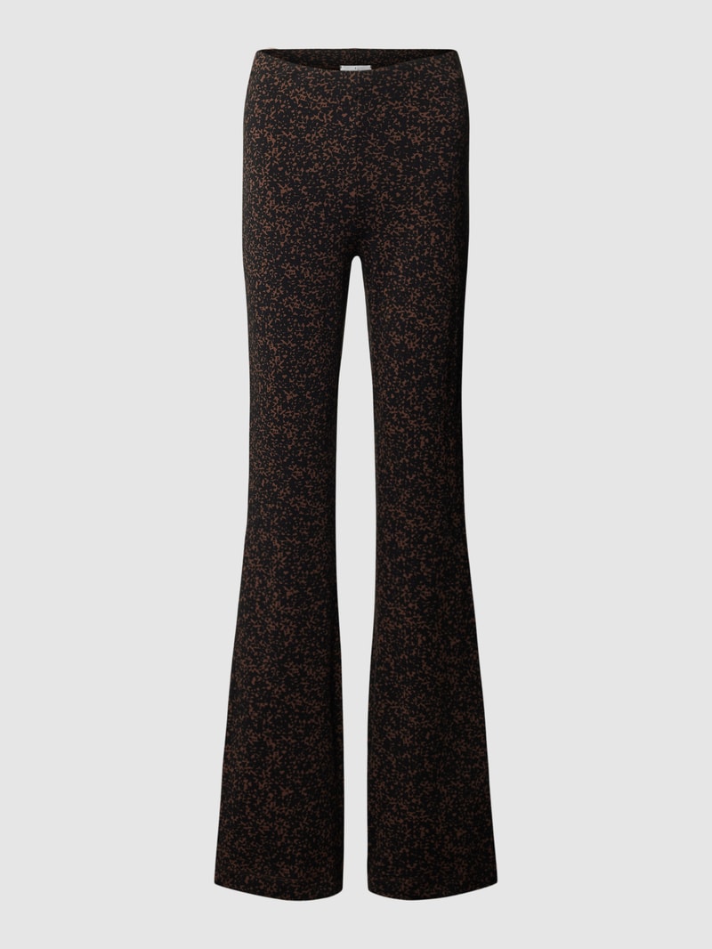 Stoffhose mit Allover-Muster Modell 'DONNAA' in mittelbraun