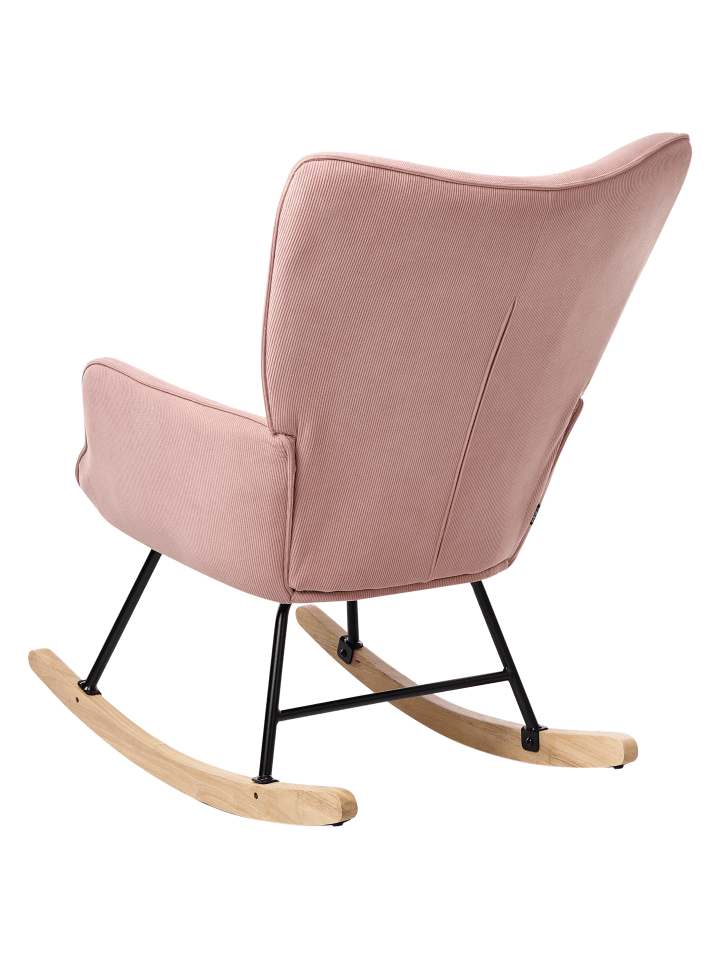 Beliani Schaukelsessel ARSET in Rosa/Schwarz/Heller Holzfarbton günstig kaufen onesize