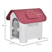 PawHut Hundehütte Outdoor Hundehaus mit Dachluke für kleine Hunde Metall PP