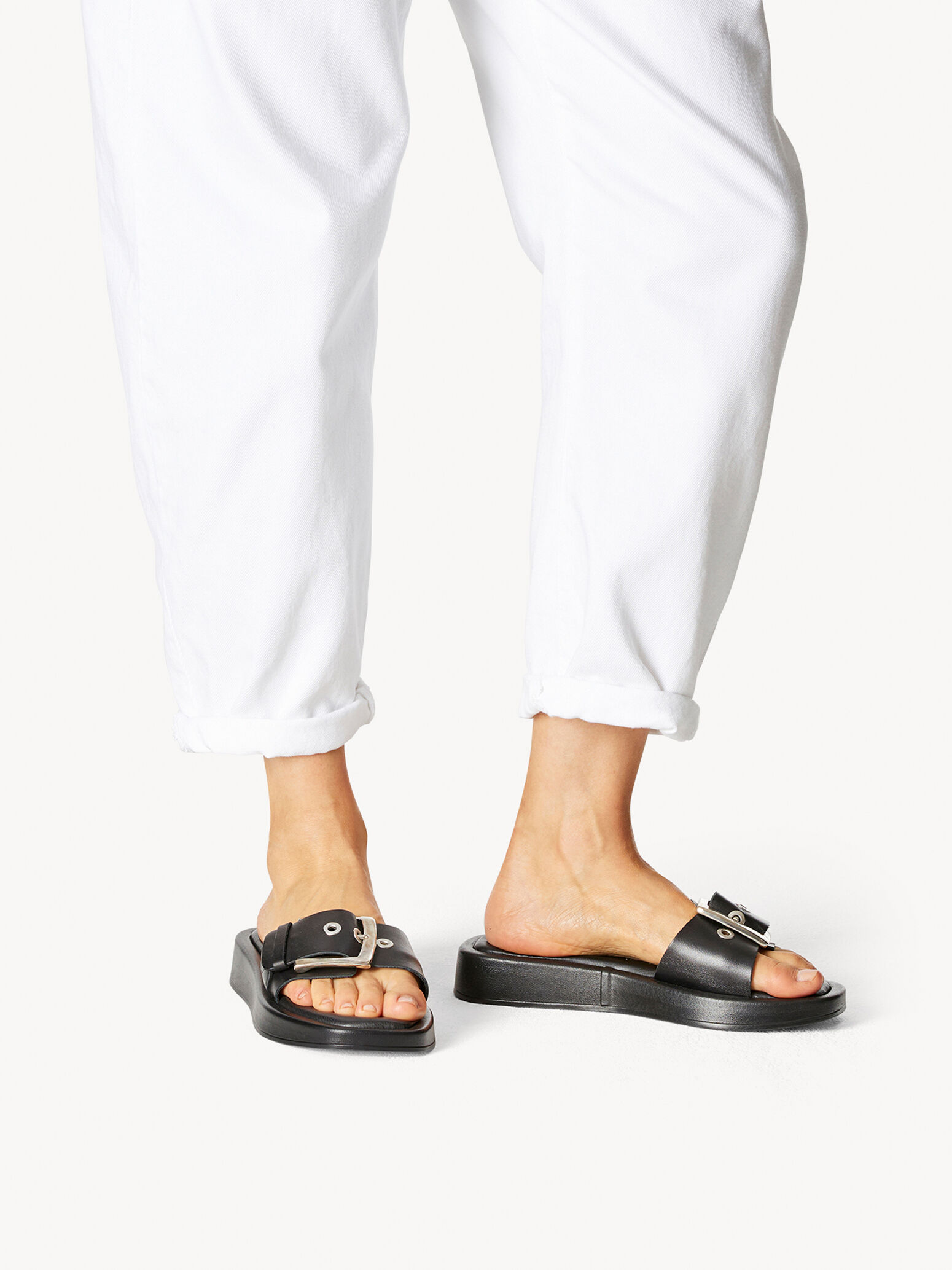Mule en cuir - noir