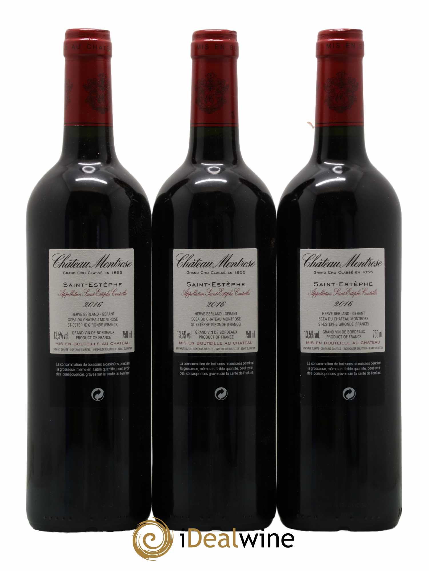 Château Montrose 2ème Grand Cru Classé  2016 - Lot de 3 Bouteilles