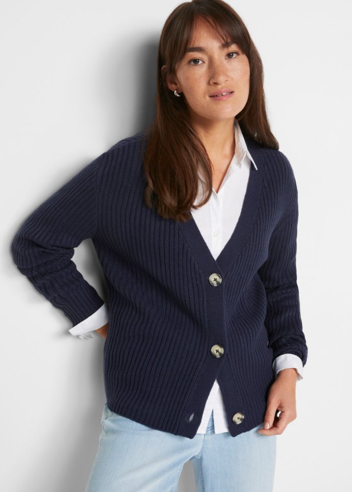 Strickjacke im Boxy-Fit, kurz