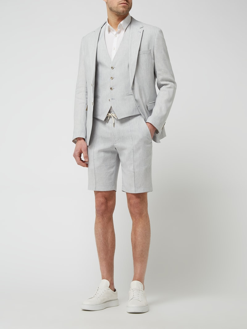 Shorts aus Leinenmischung in hellblau