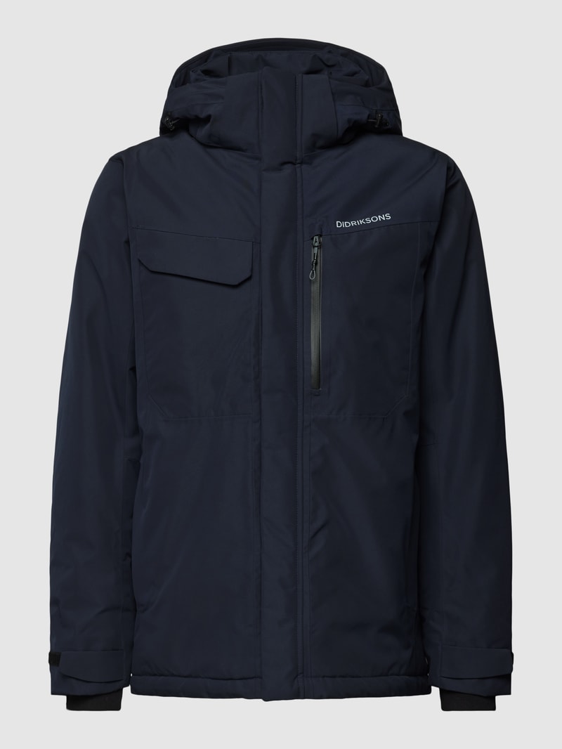 Jacke mit Label-Details Modell 'STEFAN' in marineblau