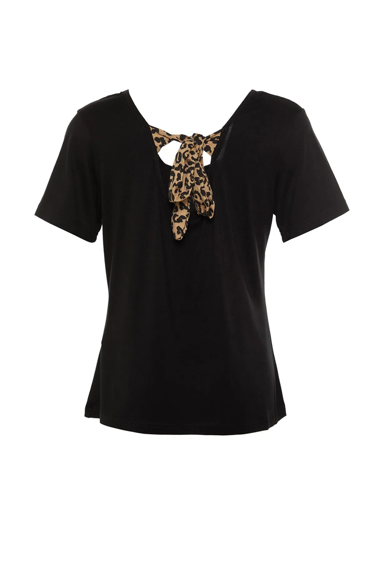 Trendyol Curve  Schwarze Strickbluse mit Bindedetail hinten TBSSS22AF0058