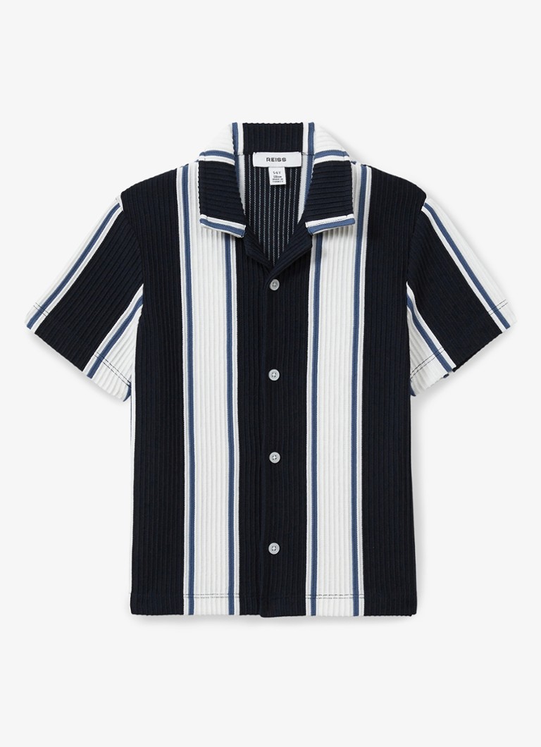 Blusa Reiss Alton com estampa listrada e estrutura canelada.