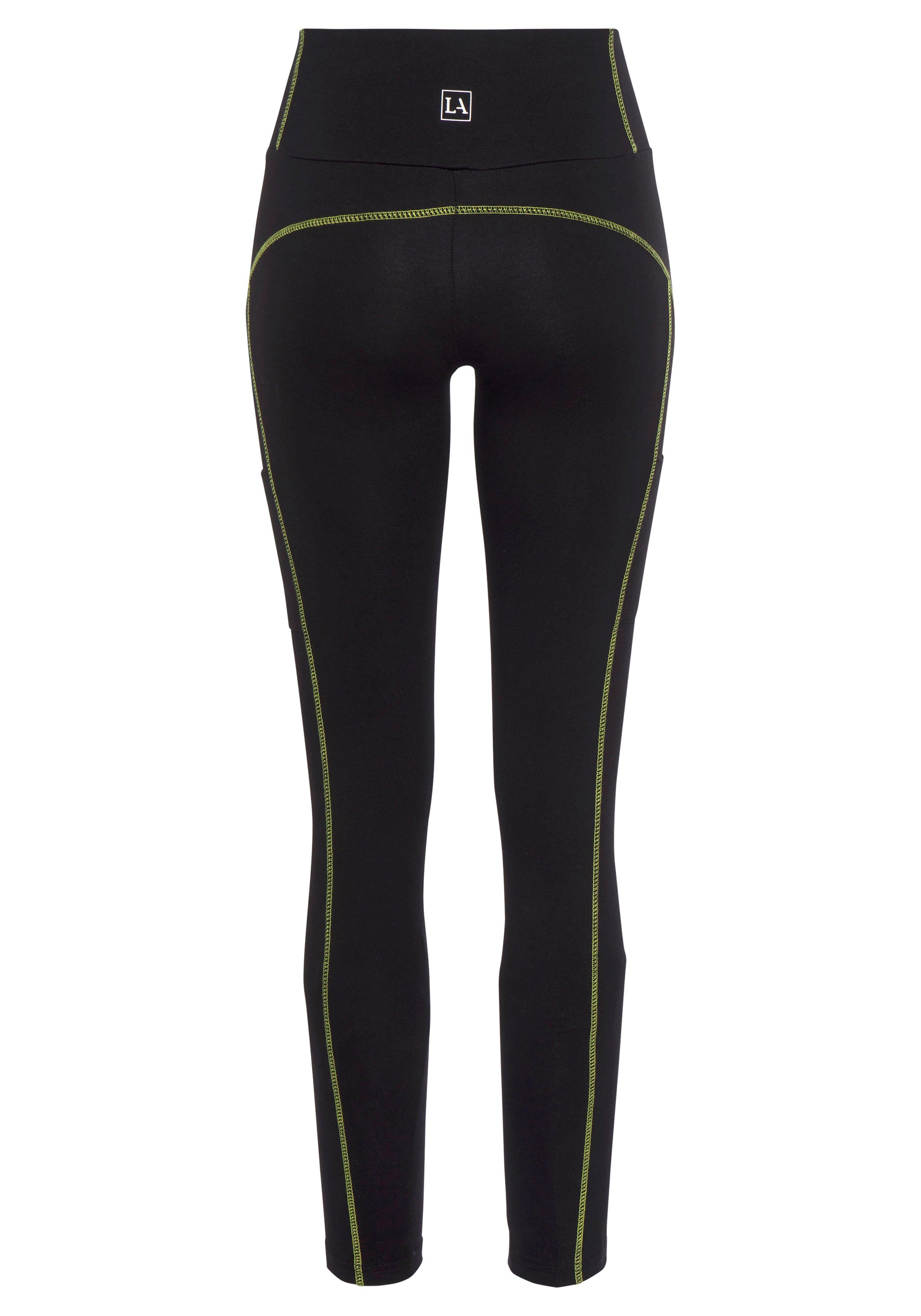 LASCANA ACTIVE Leggings -Sporthose mit Kontrastnähten und breitem Bund