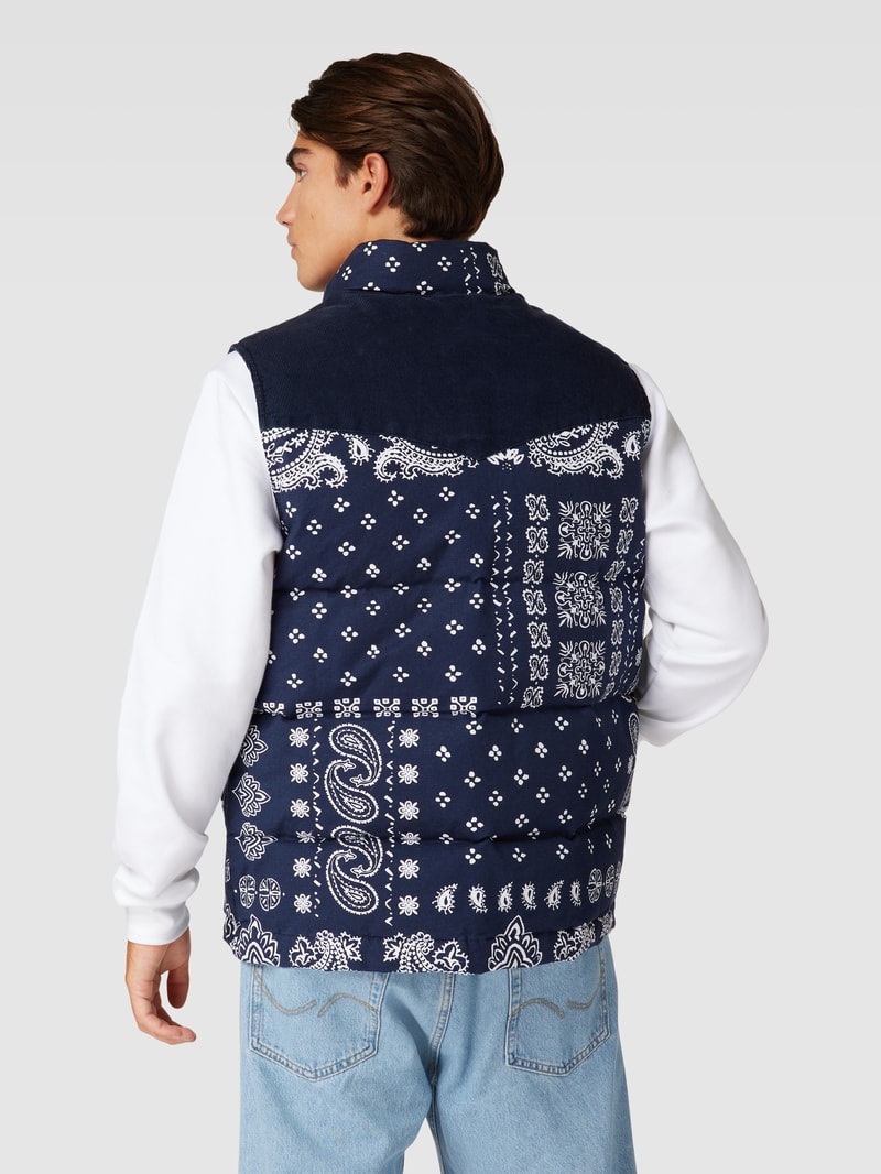 Outdoor-Weste mit Motiv-Prints Modell 'WESTERN' in marineblau