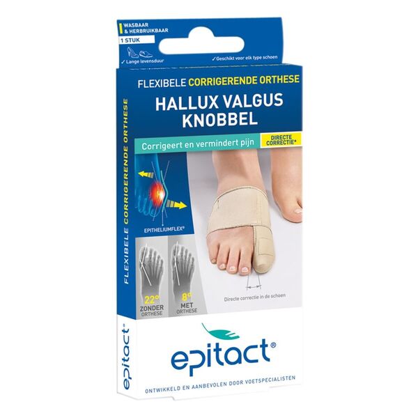 Epitact Hallux Valgus Hallux Hallux Fleksibel Korrigerende Ortose Taupe, størrelse 39-41