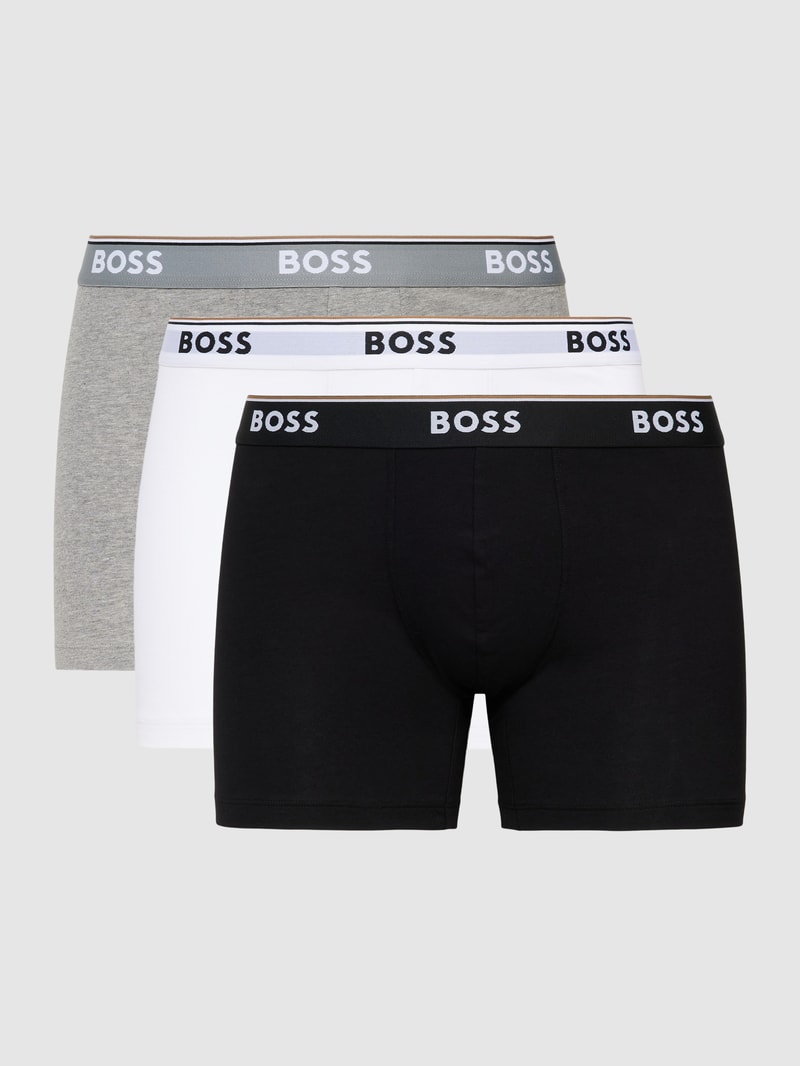Trunks mit Logo-Bund im 3er-Pack Modell 'Power' in mittelgrau meliert