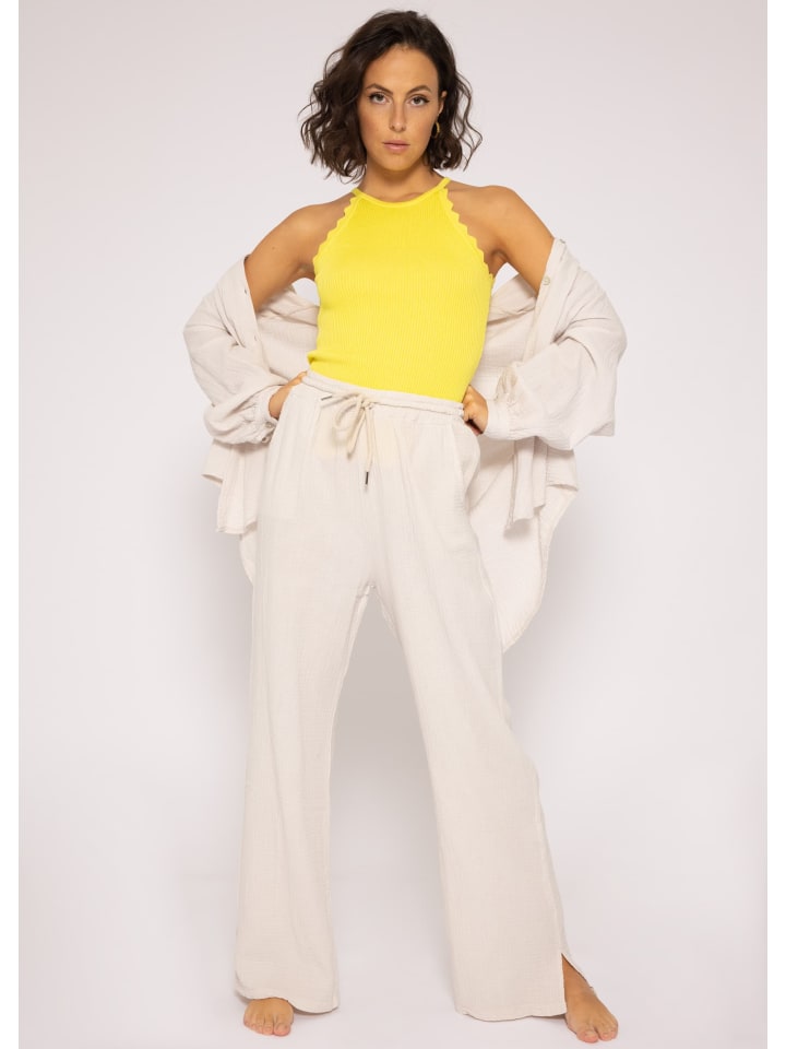 SASSYCLASSY Musselin Hose in Hellbeige günstig kaufen