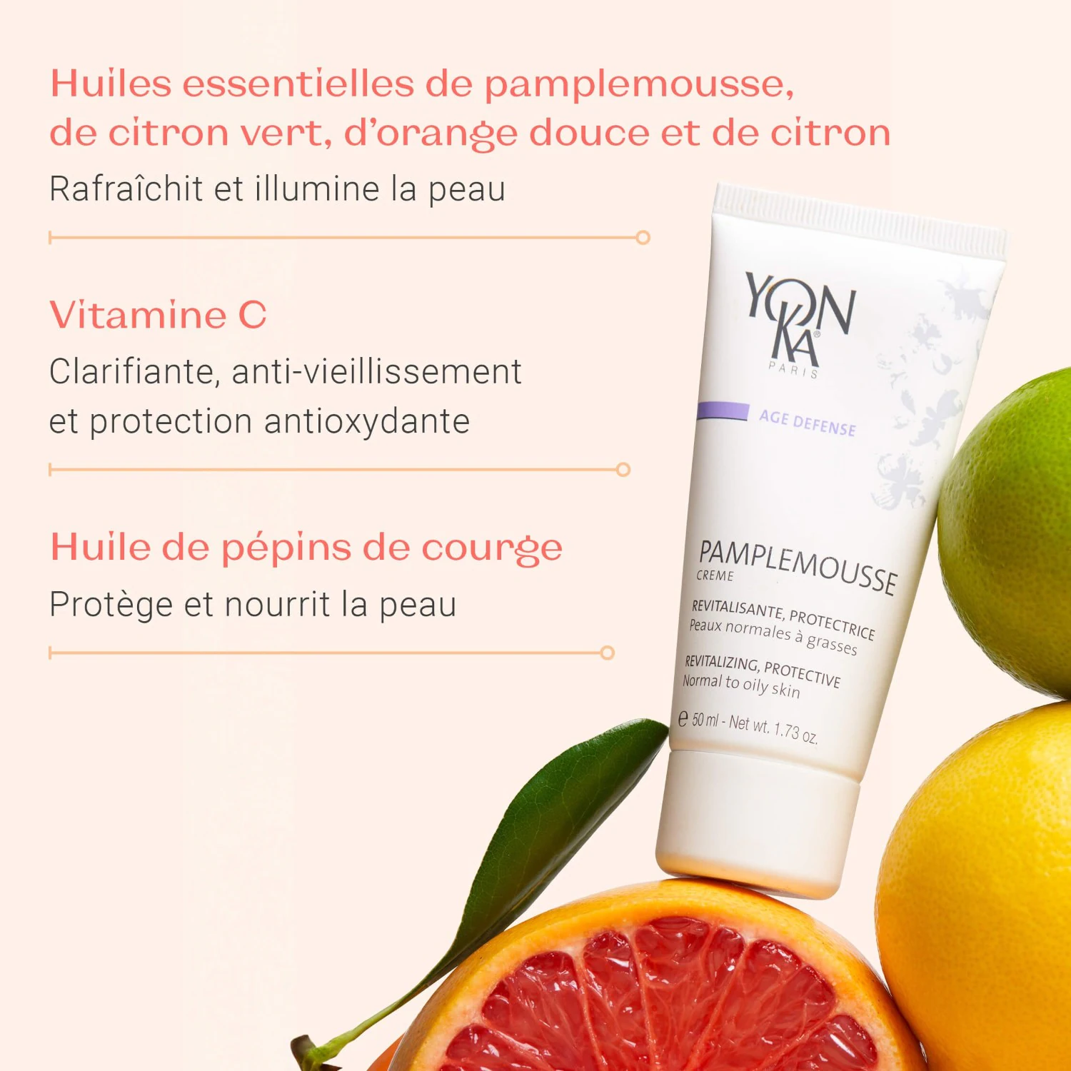 Crème au pamplemousse (unité) pour peaux normales à grasses