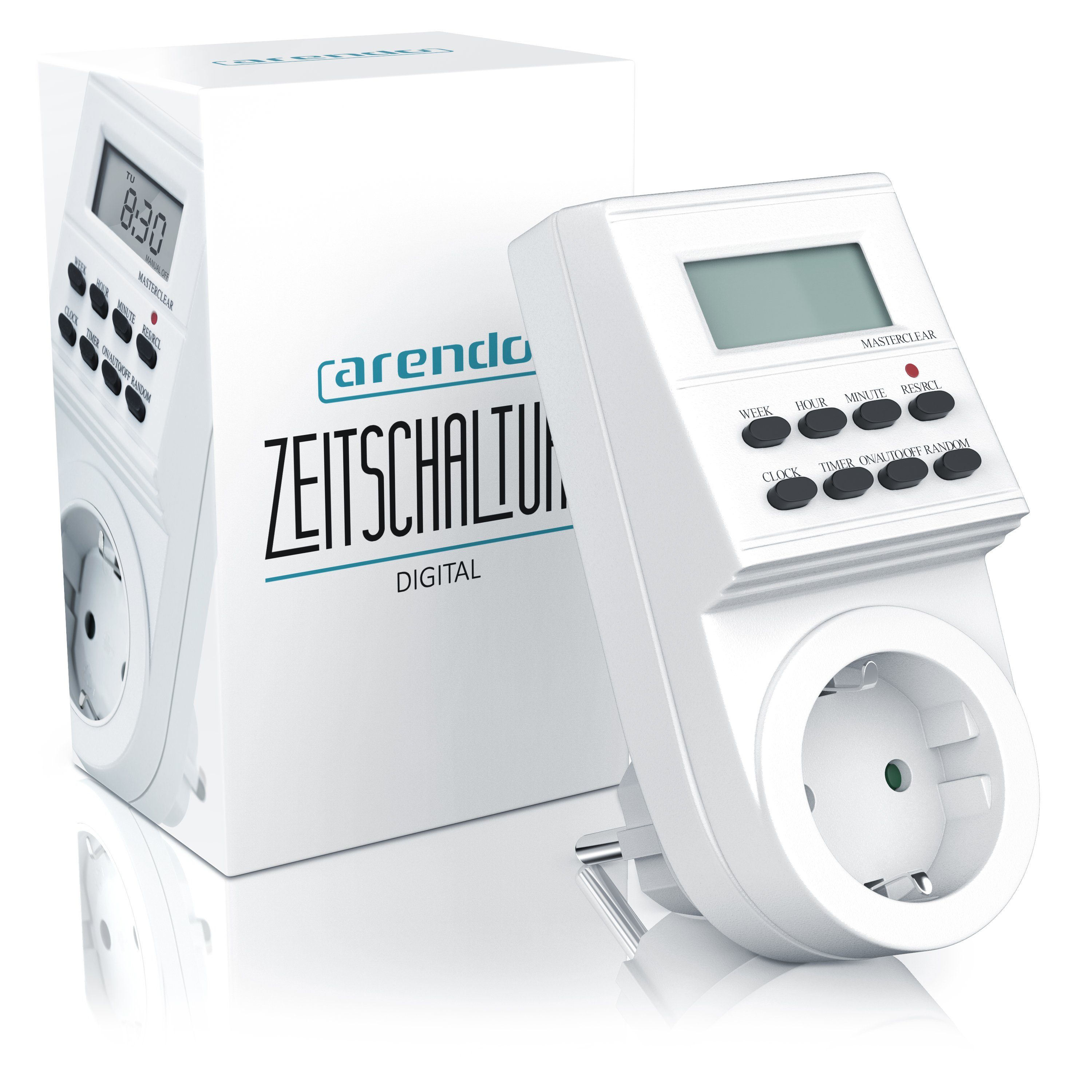 Arendo Zeitschaltuhr, digital, digitale Zeitschaltuhr Timer mit 1,5 Zoll LCD-Display - 3680W