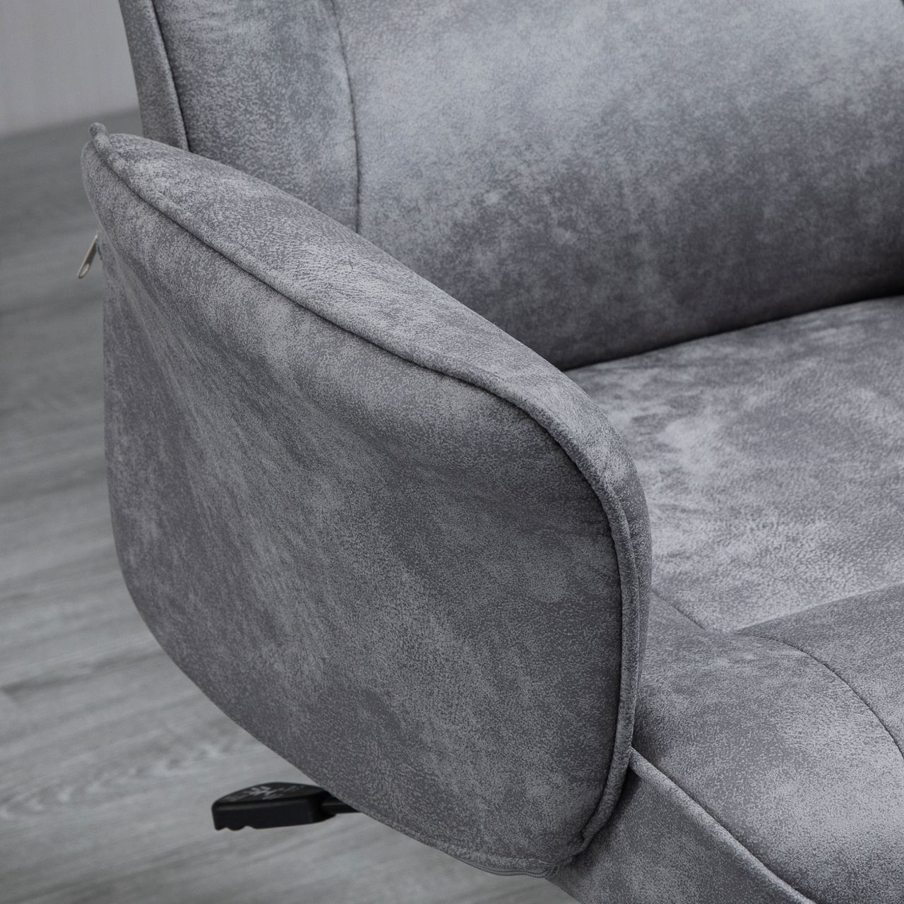HOMCOM Bürostuhl Schreibtischstuhl Drehstuhl Home-Office-Stuhl mit Wippenfunktion höhenverstellbarer ergonomisch 360°-Drehräder modern schick Mikrofaser Schaumstoff Hellgrau 67x69x102 cm