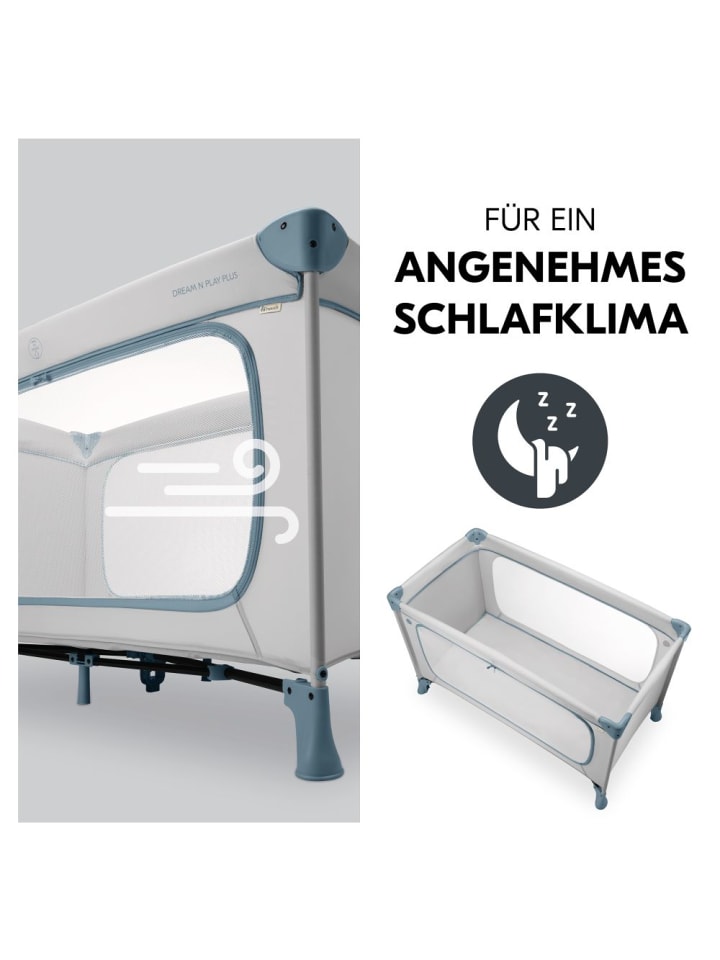 Hauck Reisebett Dream N Play Plus (mit seitlichem Einstieg) in grau,blau günstig kaufen onesize