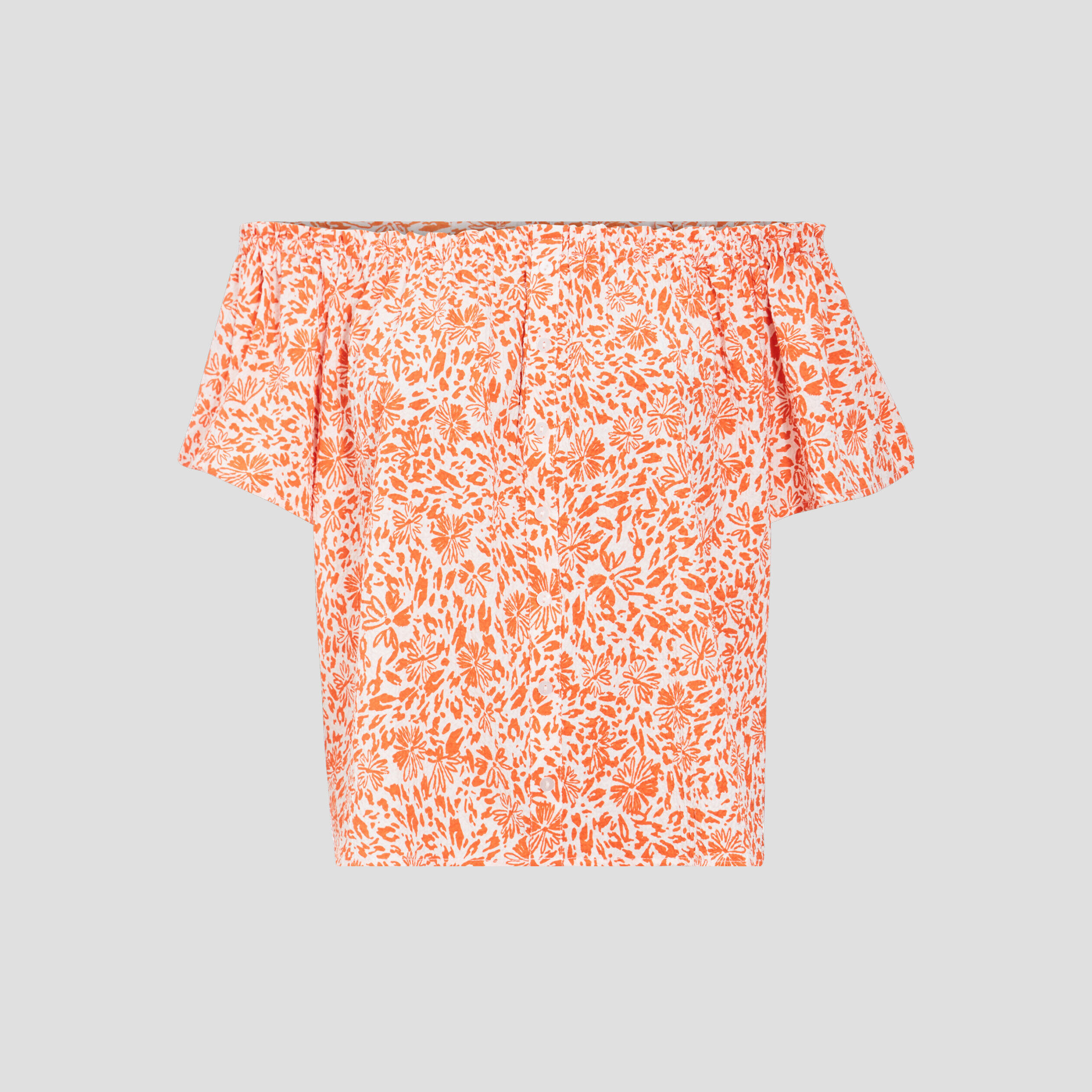 Blouse manches courtes orange corail femme | Cache Cache