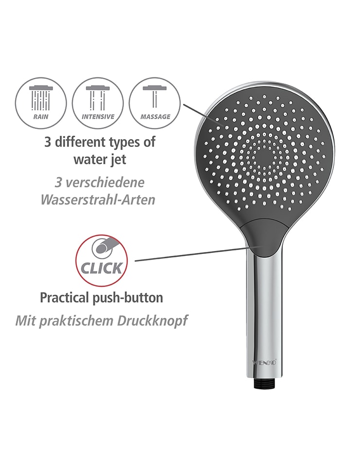 Wenko Duschkopf in Silber - Ø 12 cm günstig kaufen onesize