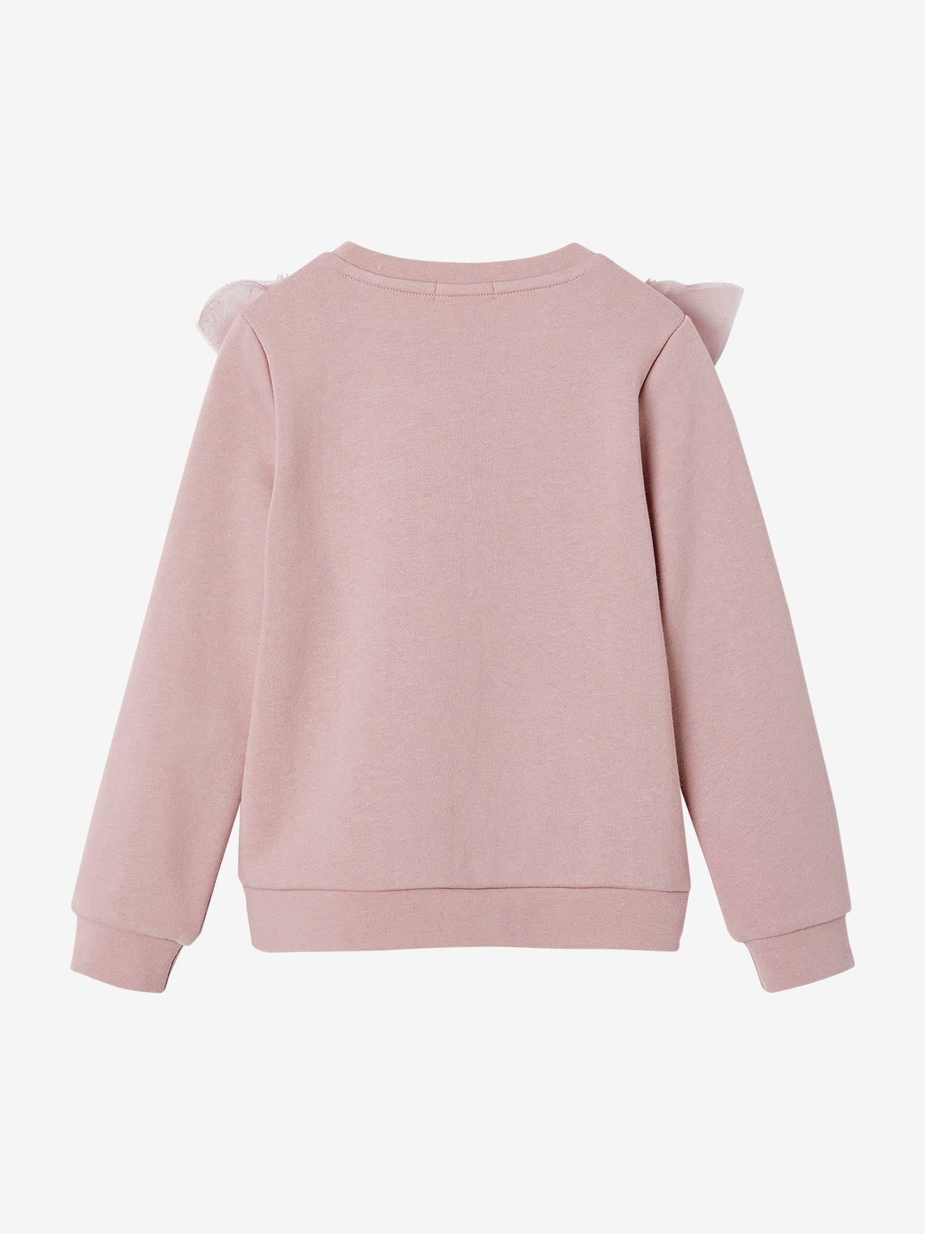 Vertbaudet Mädchen Sweatshirt mit Volants - malve