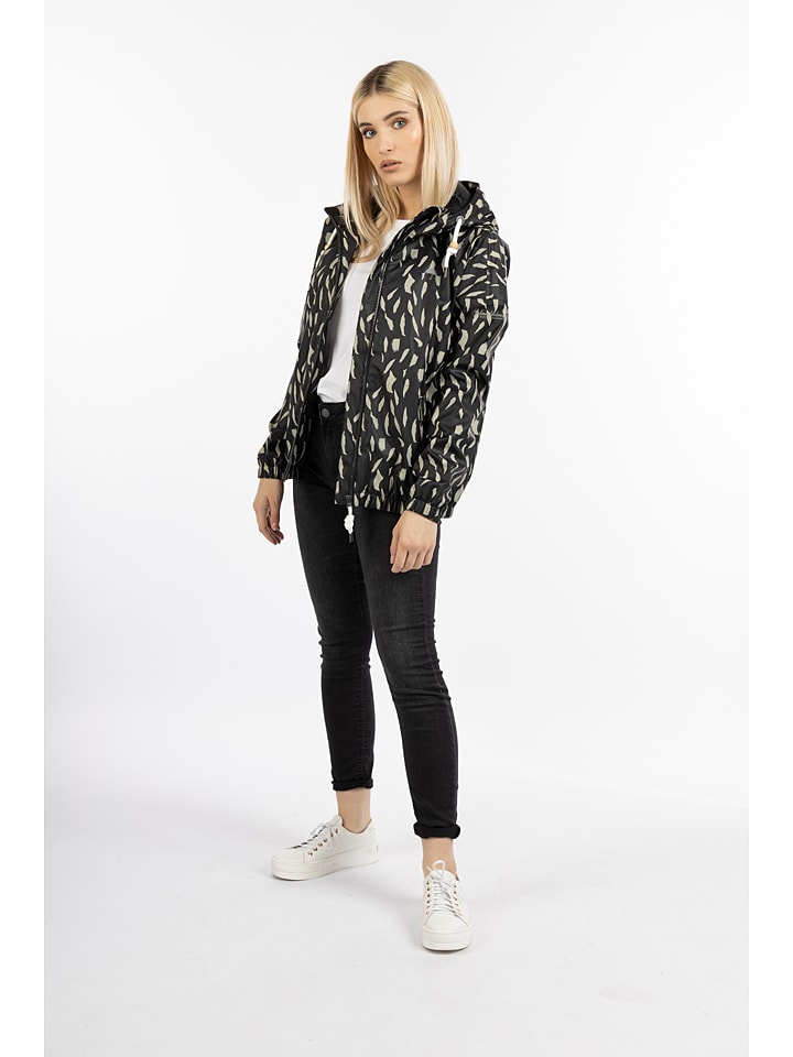 Schmuddelwedda Regenjacke in Schwarz/ Beige günstig kaufen