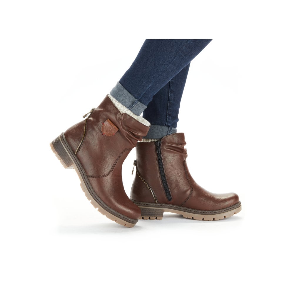 Rieker Damen Kurzstiefel kastanienbraun