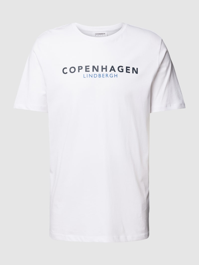 T-Shirt mit Label-Print Modell 'Copenhagen' in weiß