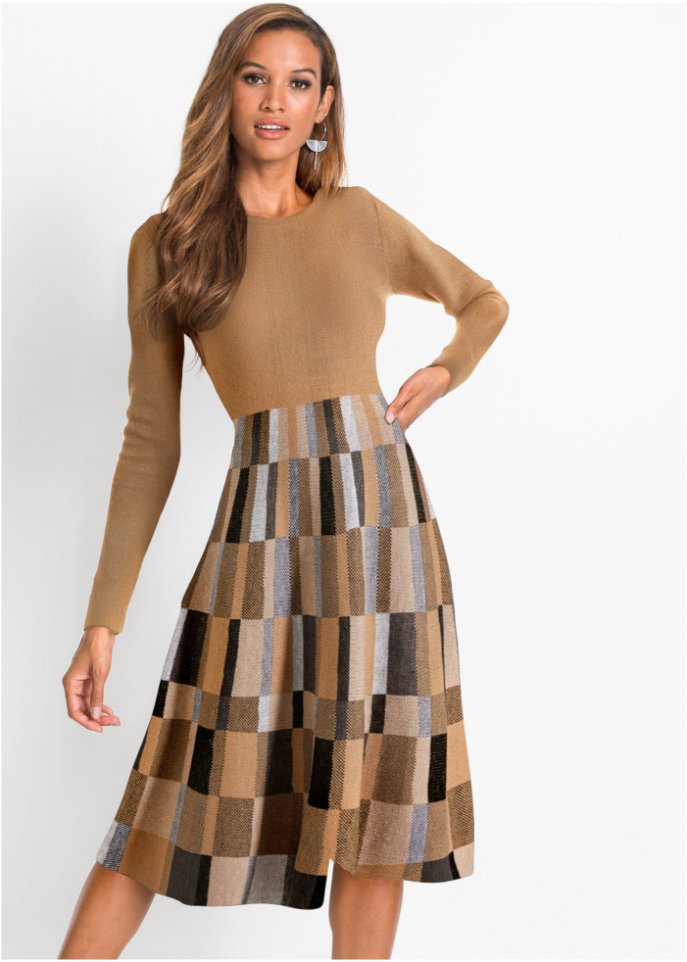 Strickkleid kariert