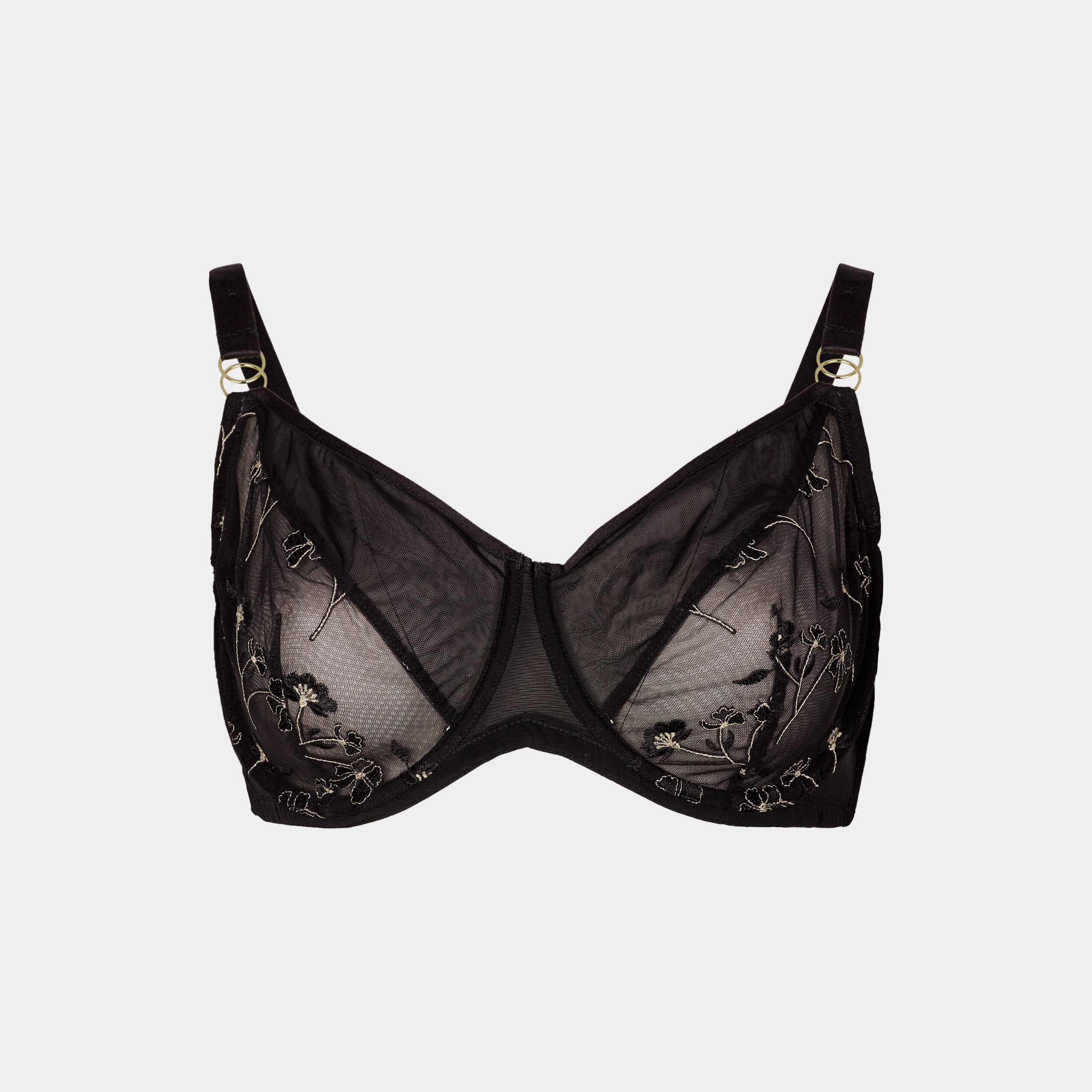 Soutien-gorge emboîtant broderie noir femme grande taille | La Halle