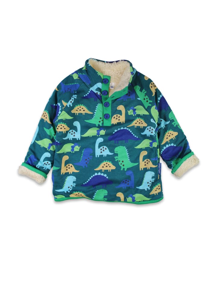 Toby Tiger Fleece Sweatshirt mit Dinosaurier Print in grün günstig kaufen