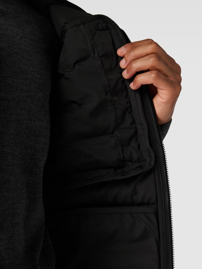 Steppweste mit Label-Detail in schwarz