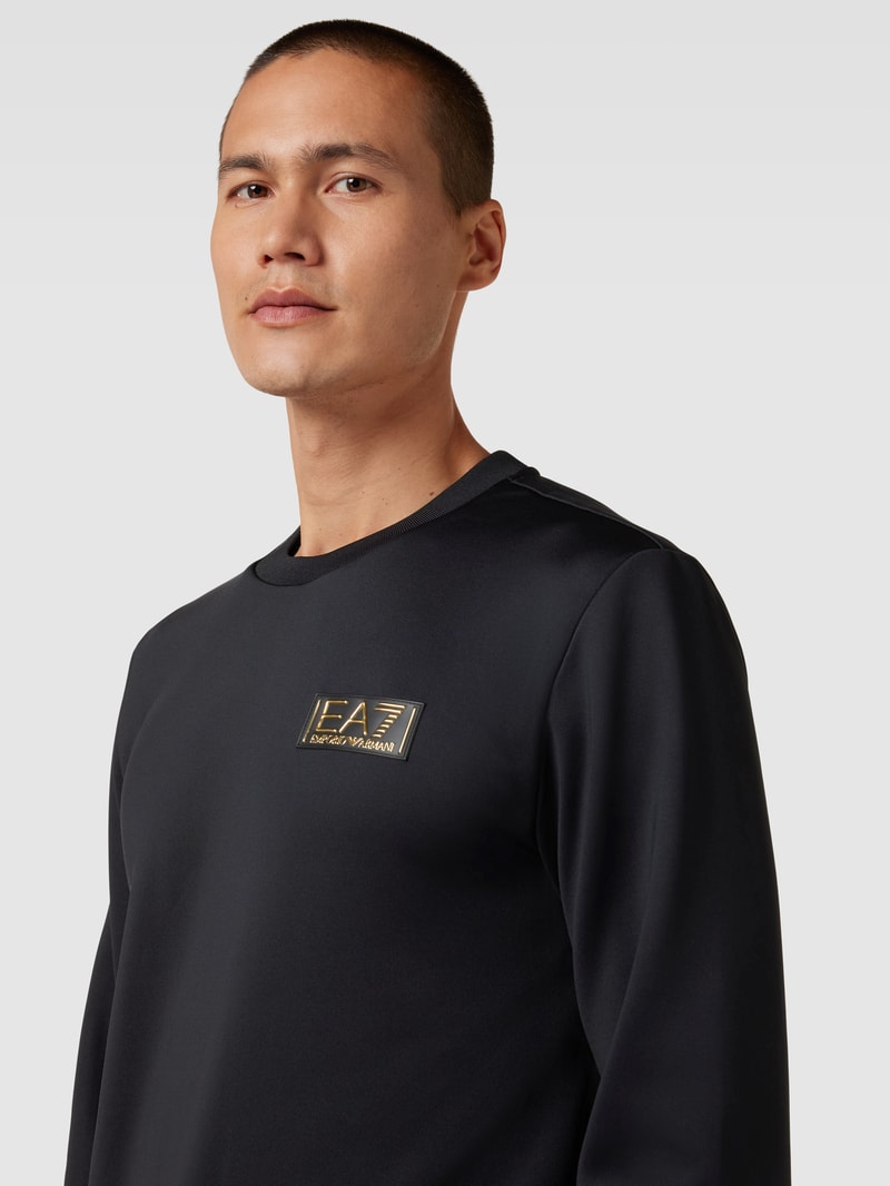 Sweatshirt mit Label-Detail in schwarz