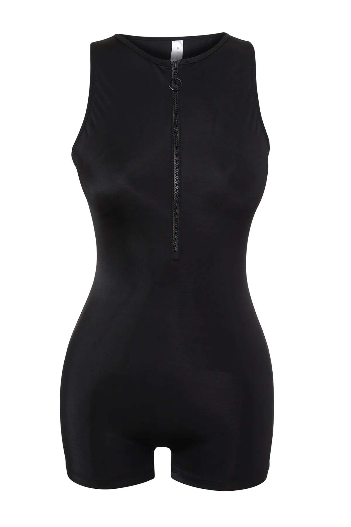 Trendyol Collection  Schwarzer Neckholder-Shorts-Badeanzug TBESS24MA00162