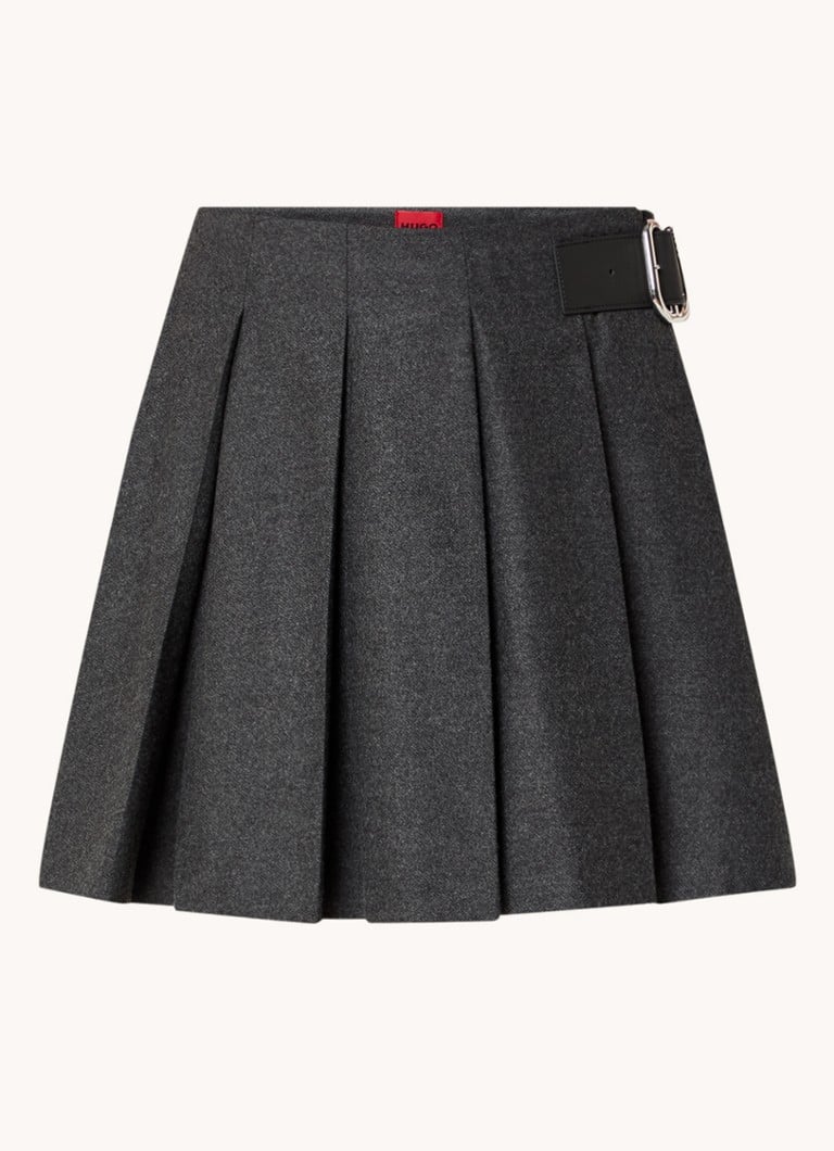 HUGO BOSS Rameri plisowana mini spódnica z klamrą
