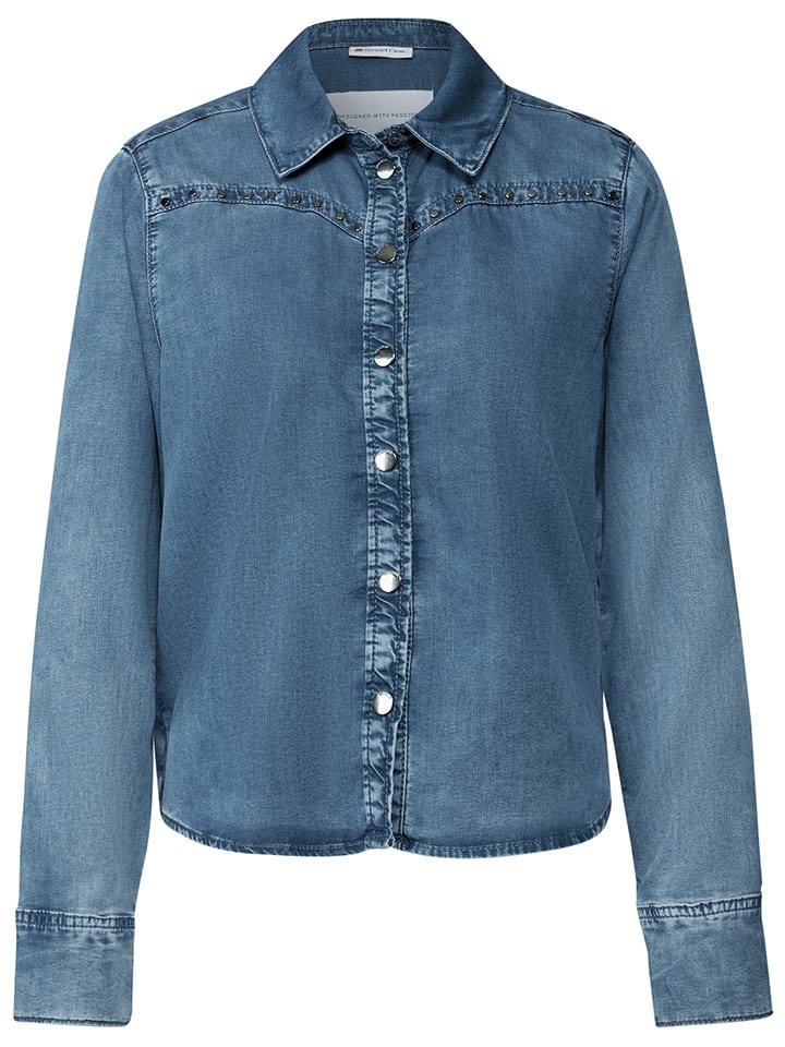 Street One Jeansbluse in Blau günstig kaufen