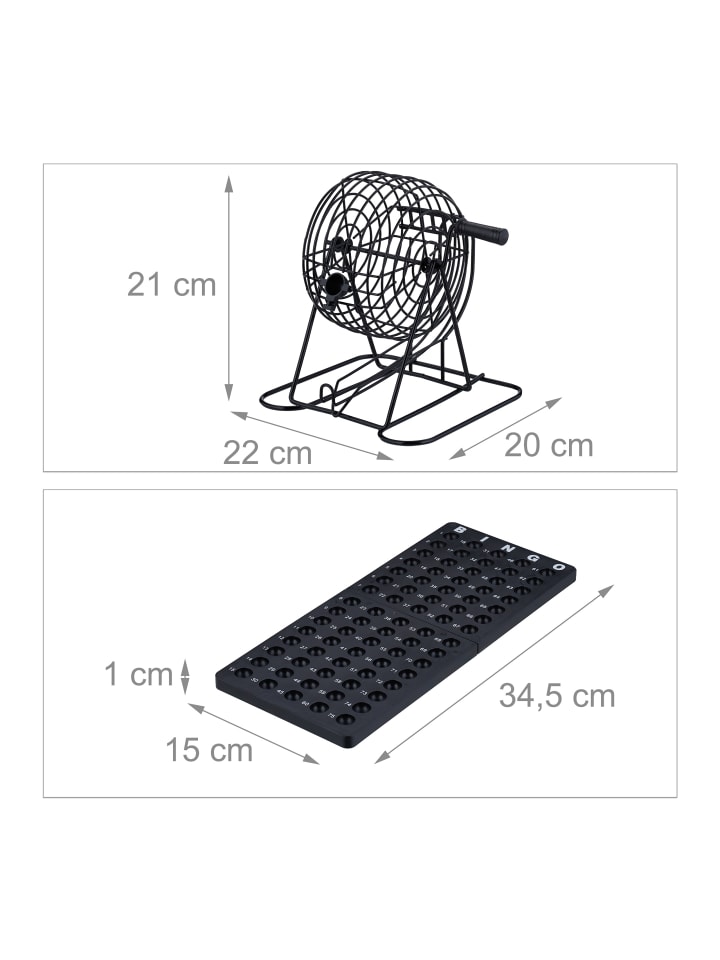 relaxdays Bingo-Spiel Set in Schwarz/ Weiß günstig kaufen onesize