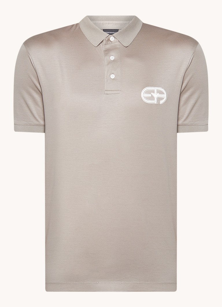 Polo Emporio Armani de corte regular em mistura de lyocell com bordado do logotipo.