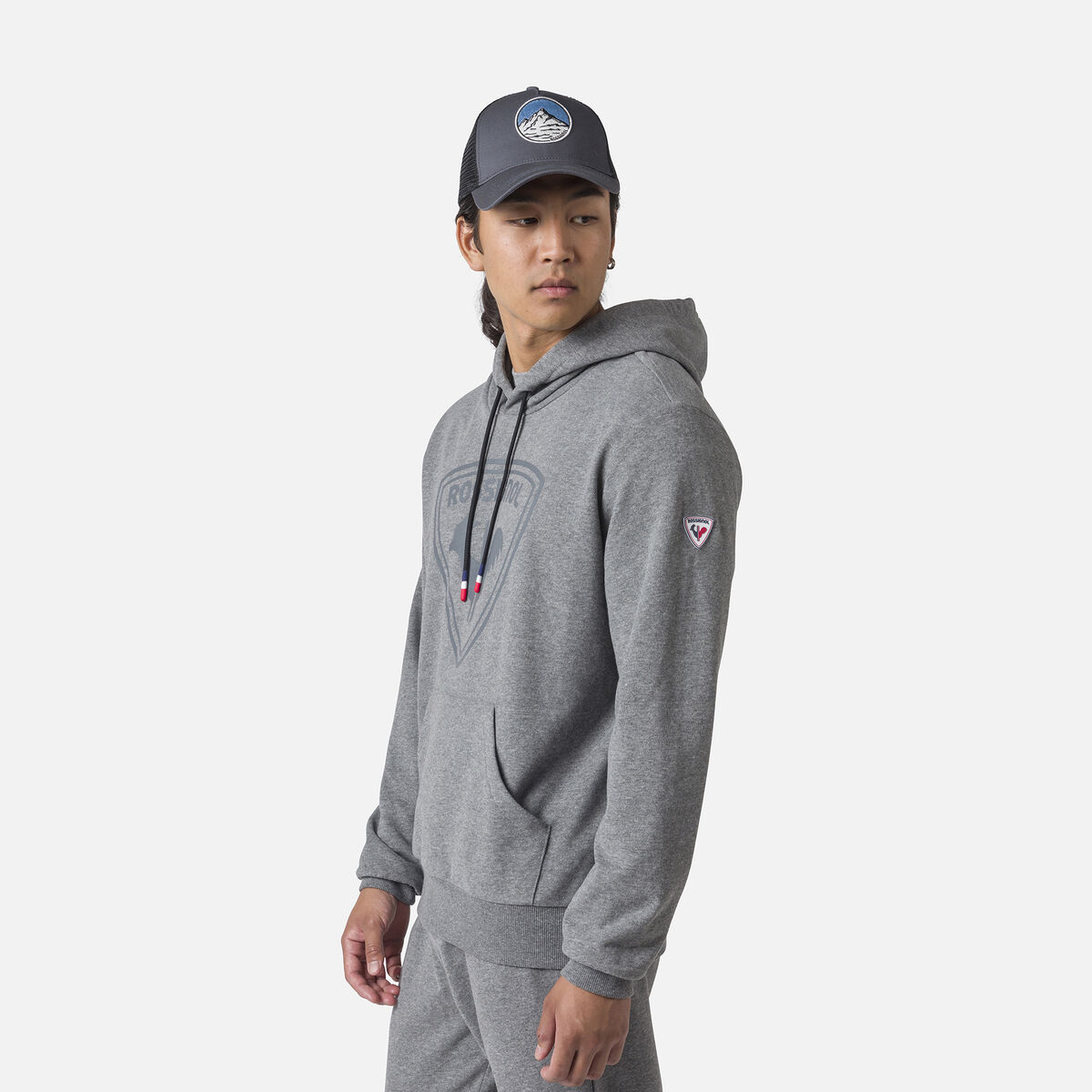Herrensweatshirt mit Kapuze und Logo