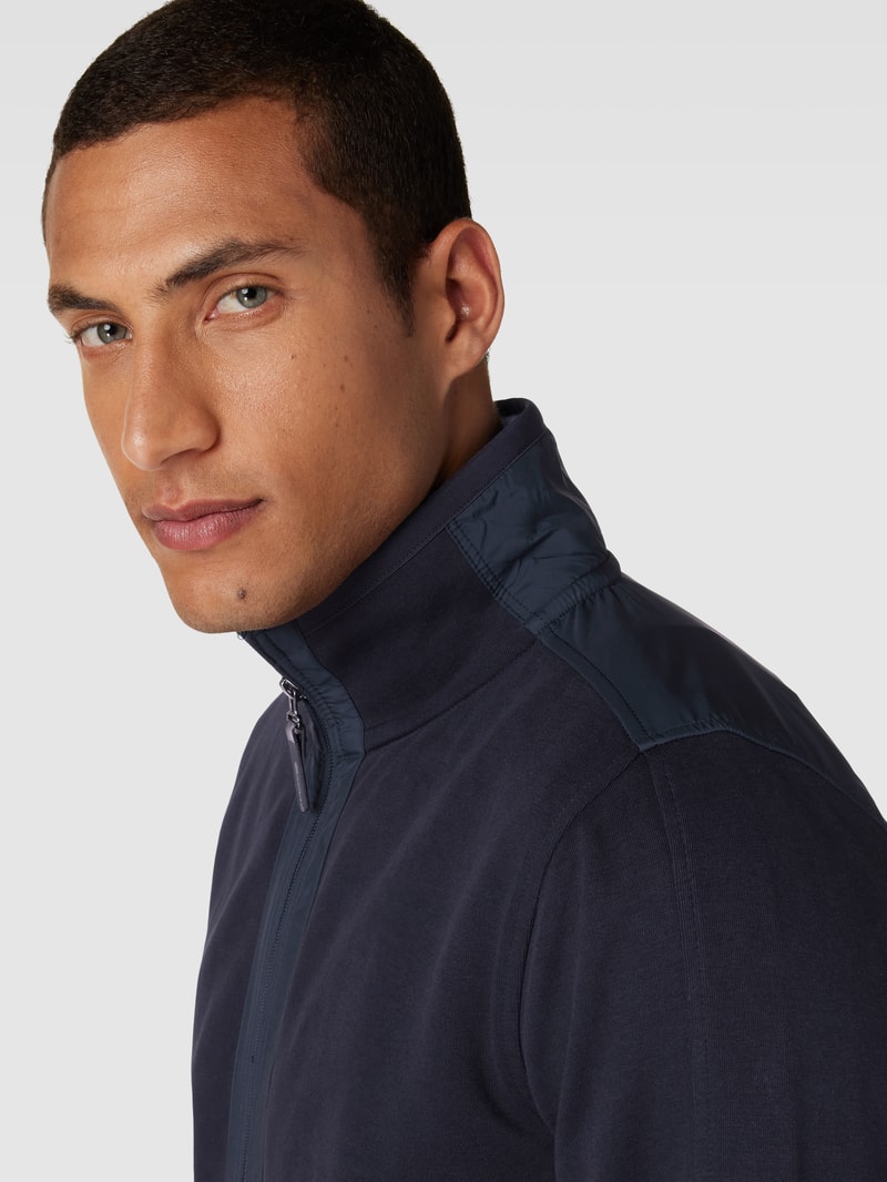 Sweatjacke mit Zweiwege-Reißverschluss in marineblau
