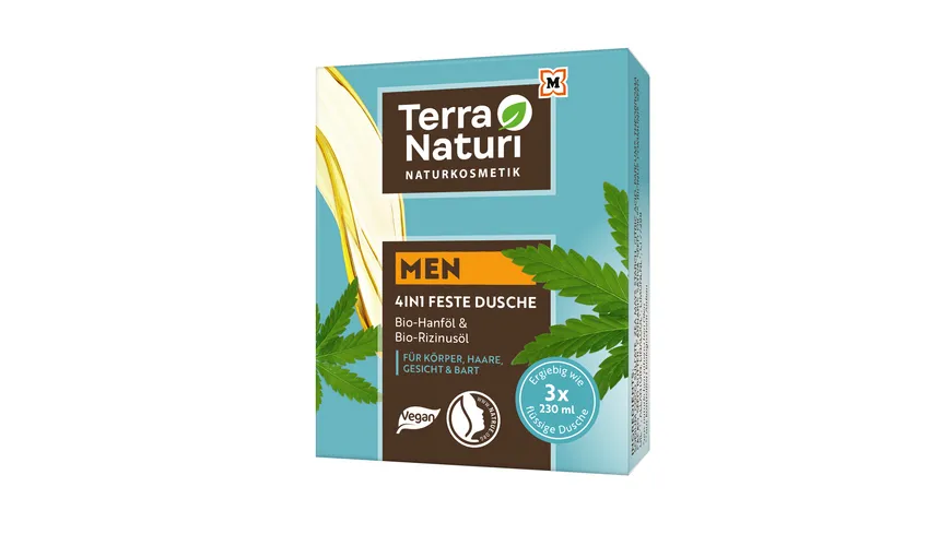 Terra Naturi Men 4in1 Dusche mit Bio-Hanföl & Rizinusöl 60 g