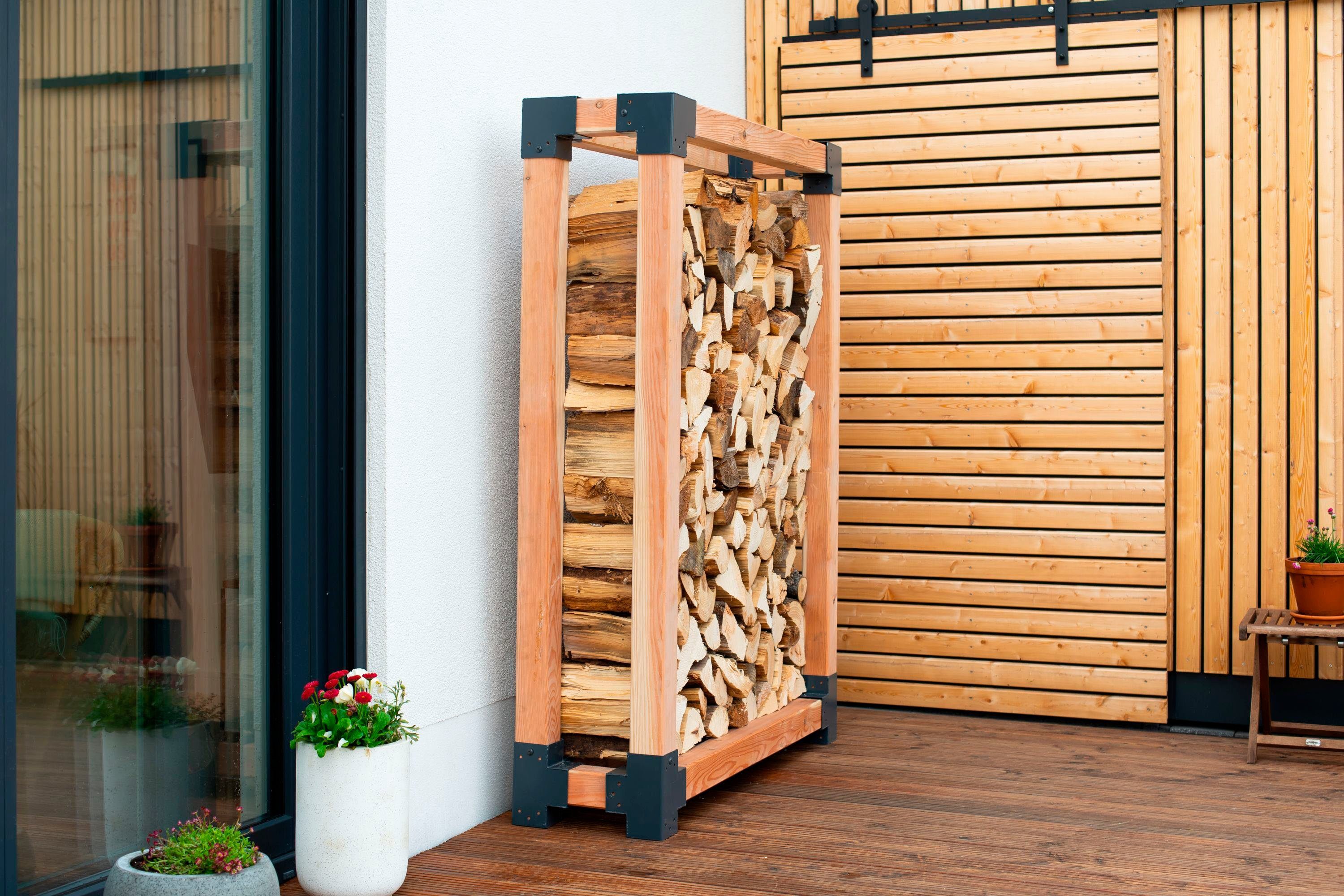 50NRTH Kaminholzregal Michel XL, BxTxH:138x40x180 cm