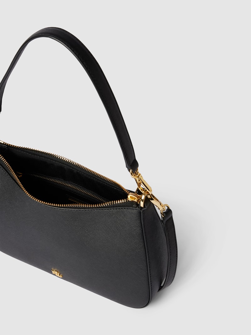 Schultertasche mit Label-Applikation Modell 'DANNI' in schwarz