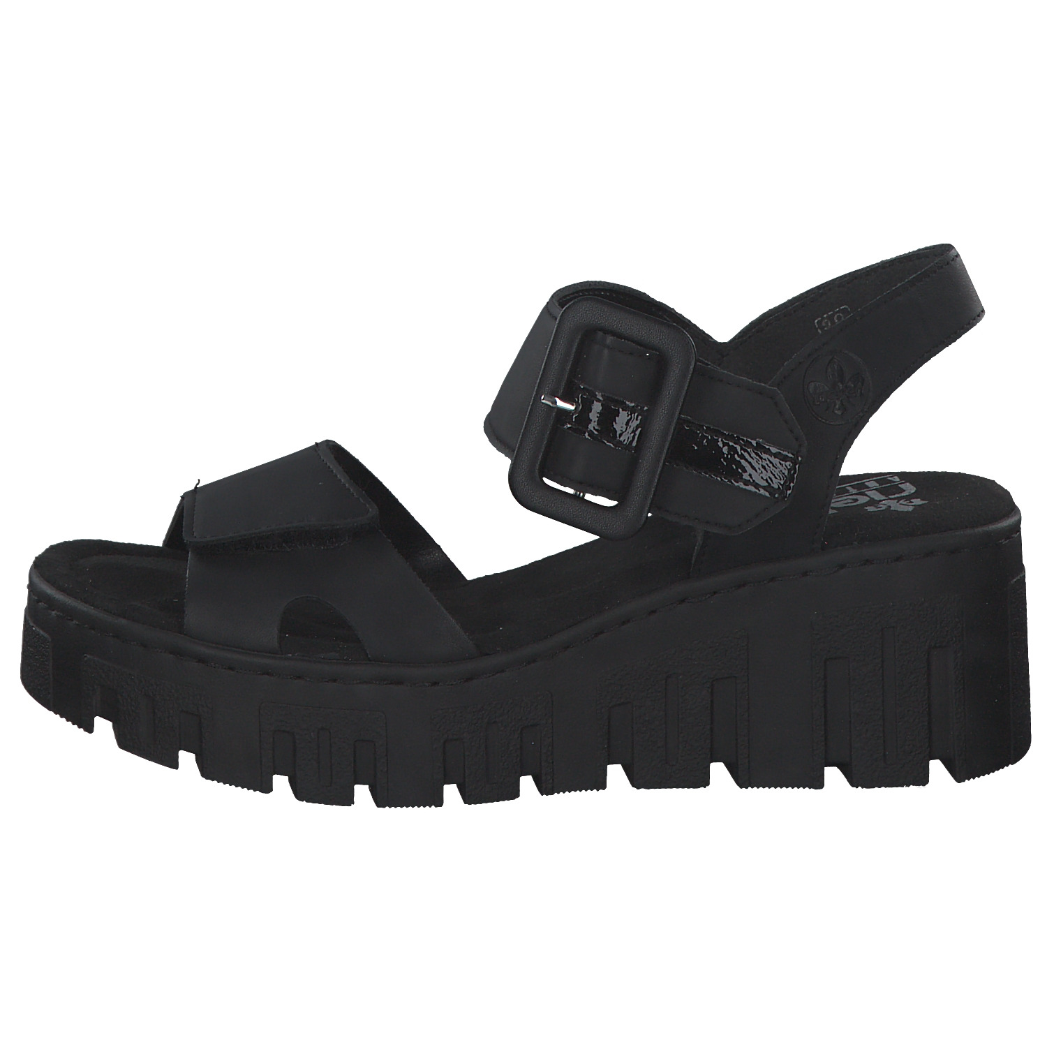 Rieker 68050, Plateau-Sandaletten, Damen, schwarz/black