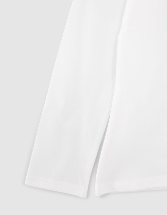 T-shirt blanc cassé coton bio visuel mocassins fille