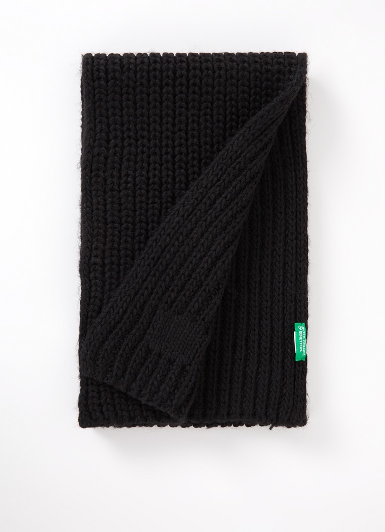 Benetton Chunky adīta šalle no vilnas maisījuma ar mākslīgajiem dārgakmeņiem 150 x 20 cm